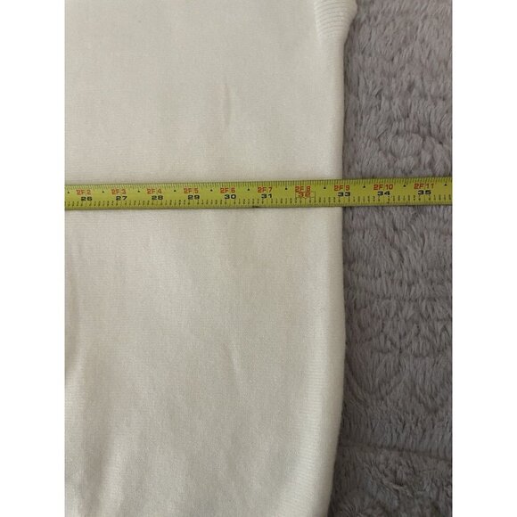 Alya Women’s Cream Mock Neck Poncho Sweater S/M Soft Knit Oversized with Pockets - Picture 6 of 10